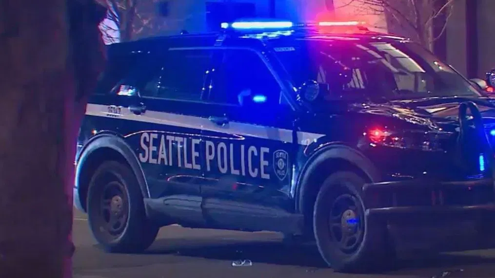flashing lights on the top of a police car